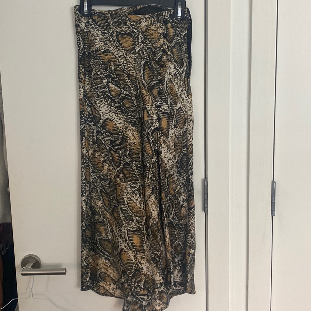 Snake skin print long skirt with slit from Zara
